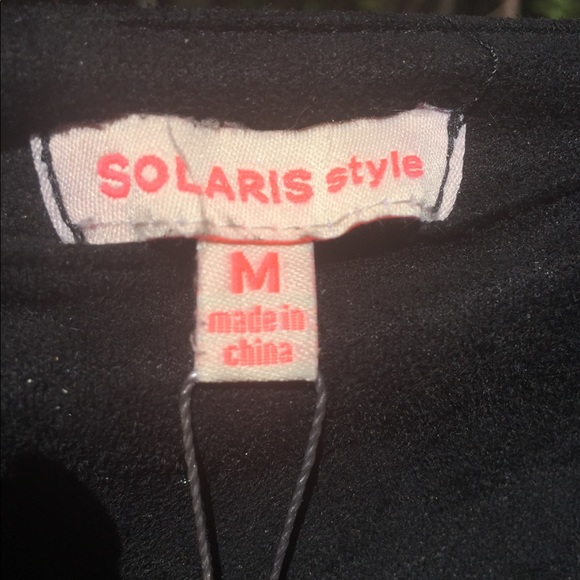 Solaris Style black faux suede leather lace up pants - Picture 4 of 10